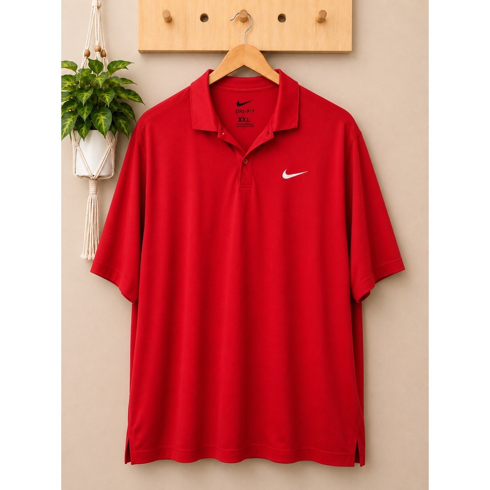Nike Mens Dri-FIT Golf Polo Shirt Red Short Sleeve XXL FZ5646-657 NEW